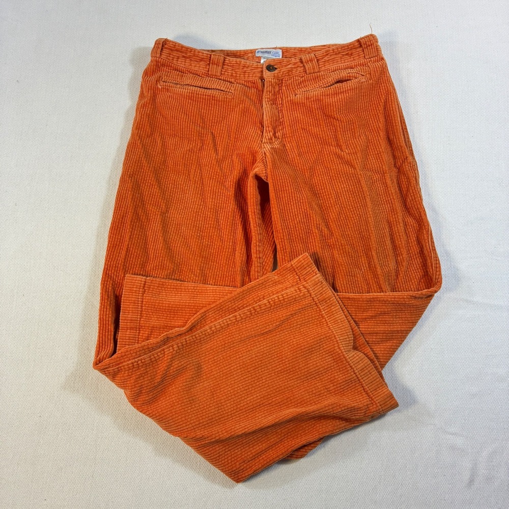 Patagonia Water Girl Vintage Corduroy Pants Womens 10 Orange Wide Leg Flare